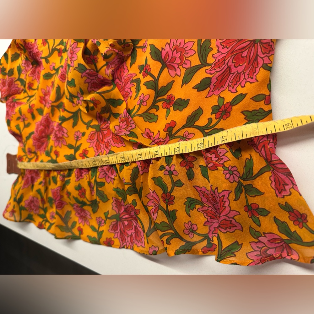 VERONICA BEARD Randa Top Orange Multi Floral Sz 12 NEW $378 - Picture 14 of 14
